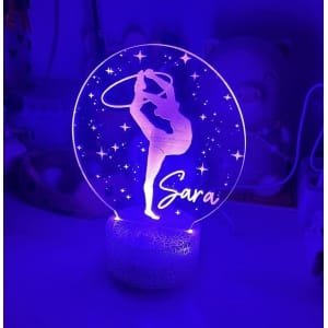 Lámpara de metacrilato grabada con nombre y personaje, regalo personalizado para niños y adultos