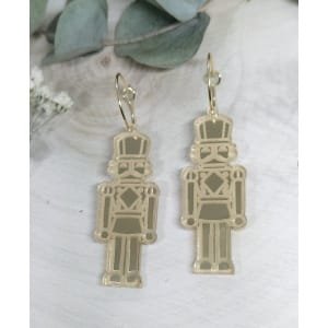 Pendientes cascanueces, metacrilato efecto espejo con diseño y estilo moderno y colorido.