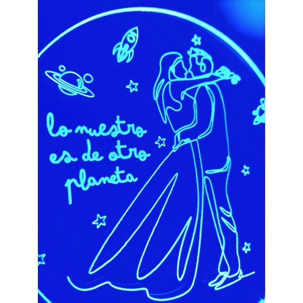 Lámpara Led Personalizada para novios