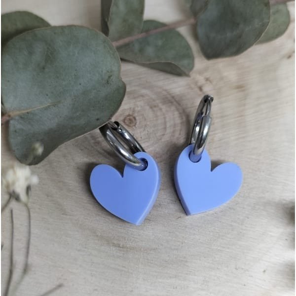 Pendientes metacrilato corazón para niñas