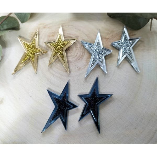 Pendientes Metacrilato Stars varios colores