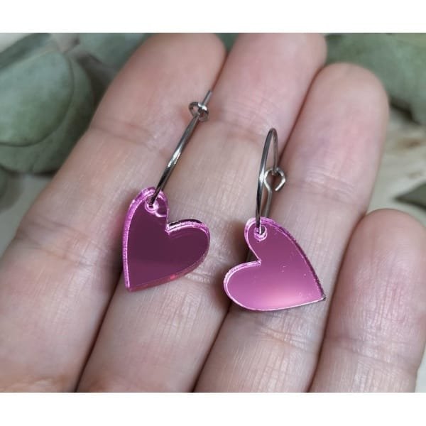 PENDIENTES MINI CORAZONES METACRILATO - Imagen 2