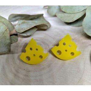 Pendientes queso de metacrilato verano