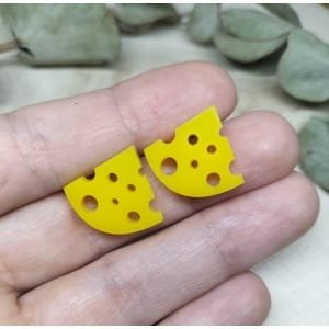 Pendientes queso de metacrilato verano