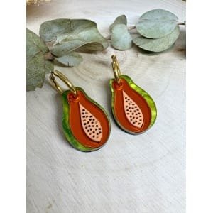 Pendientes Papaya Metacrilato