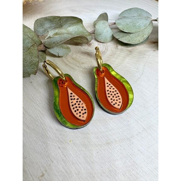 Pendientes Papaya Metacrilato