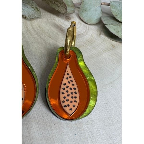 Pendientes Papaya Metacrilato - Imagen 2