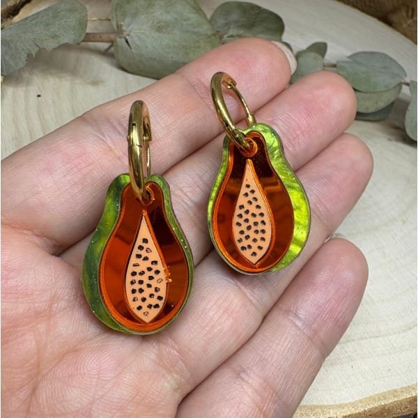 Pendientes Papaya Metacrilato